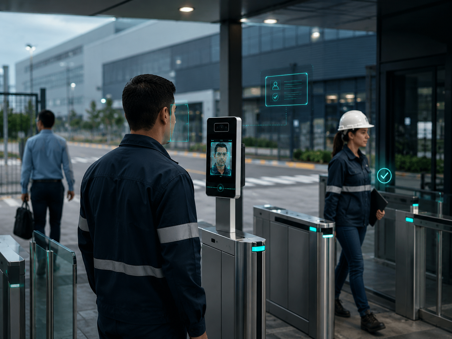 Control de acceso de empleados y visitantes en planta industrial
