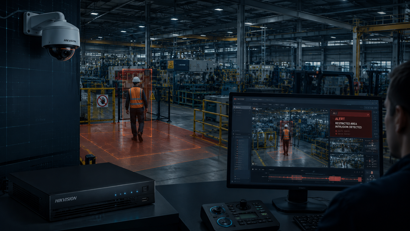 Análisis de comportamiento con NVR AIOP DeepinMind en planta industrial