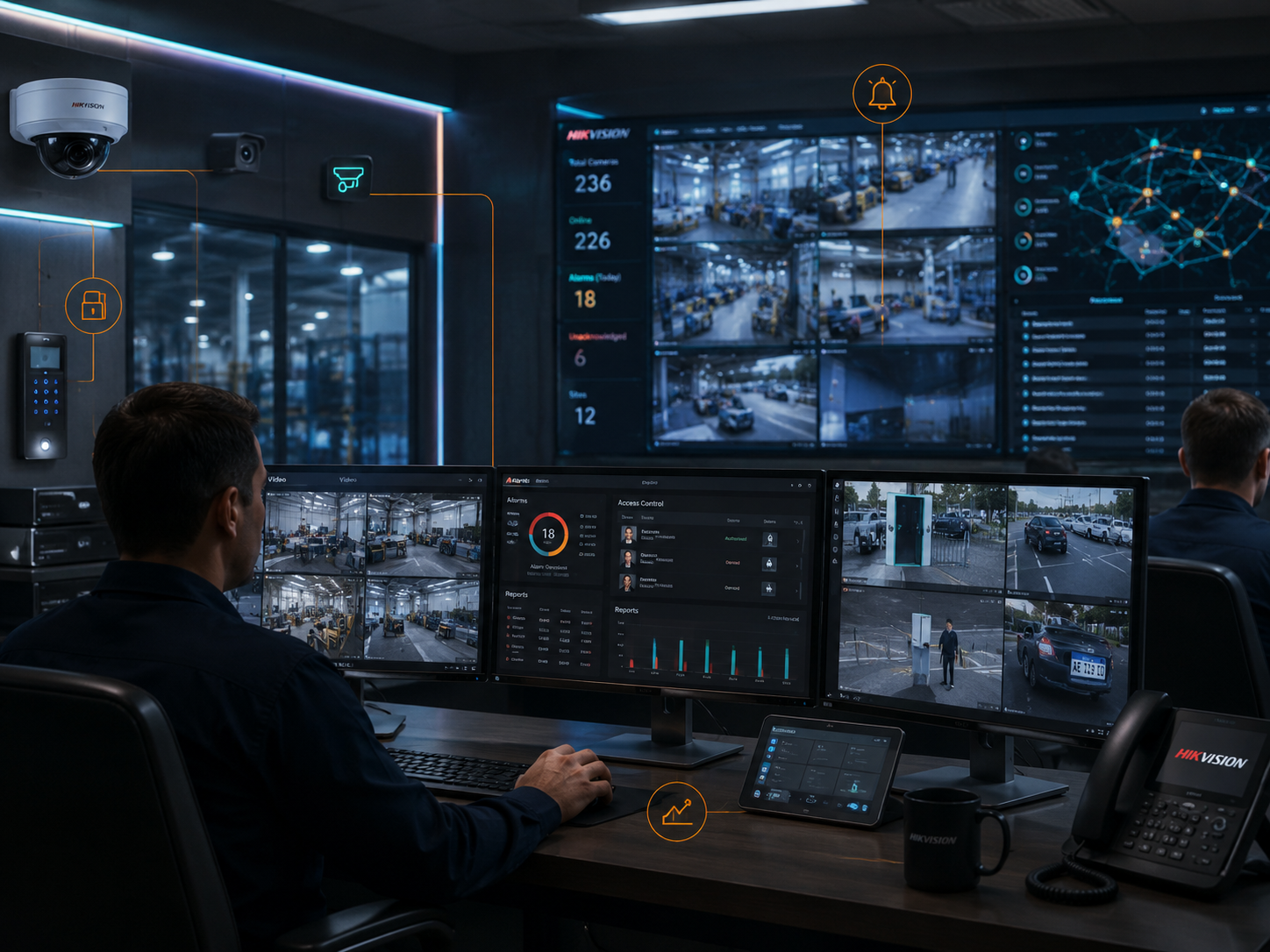 Gestión centralizada con HikCentral Professional en centro de mando